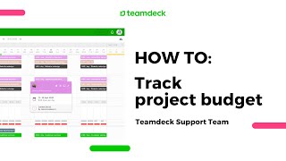 HOW TO Track project budget  Project Budget Report  Teamdeck Support [upl. by Anaugahs]