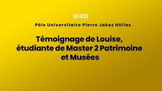 Témoignage de Louise étudiante de Master 2 Patrimoine et Musées UBO Quimper [upl. by Dahs]