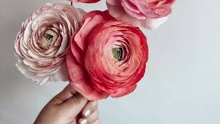 RANUNCULUS PAPER TUTORIAL RELEASE 2022  PAPER RANUNCULUS TUTORIAL [upl. by Anol]