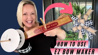 🎀 How to Use EZ Bow Maker  EZ Bow for Wreaths  EZ Bow Maker Tutorial  Dollar Tree DIY Bow Maker [upl. by Ketchum]