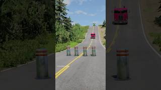 Mixed trucks vs bollards crash part475 shortvideo beamngdrive shorts truckdriver india usa [upl. by Ayikur]