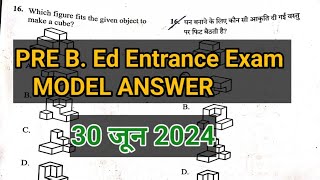 PRE BEd Entrance Exam 2024 Answer Key  PRE BEd Maths solution studywithkp [upl. by Tnattirb937]