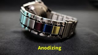 Anodize titanium at home  How to customize a metal watch strap with anodizing [upl. by Aimak]