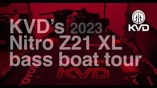 Nitro Z21 XL Pro Bass boat tour with KVD  2023 [upl. by Eirolam350]