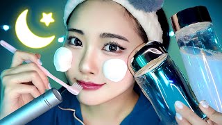 【ASMR】おやすみ前のナイトルーティン🌛💤囁きメイク落としスキンケアマッサージ歯みがき [upl. by Eintirb292]