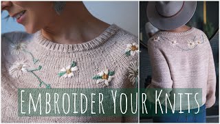 INCREDIBLE How to Embroider Your Knitwear and Take it to a Whole New Level  Cast On Malvarosa [upl. by Nosmirc]