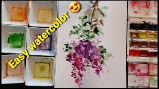 How to paint easy and loose watercolor painting simple painting for beginners freeartlessons [upl. by Nelak883]