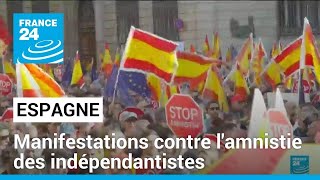 Espagne  immenses manifestations pour dénoncer la loi damnistie des indépendantistes catalans [upl. by Pandora]