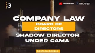 COMPANY LAW SHADOW DIRECTOR UNDER CAMA [upl. by Kcirddor]