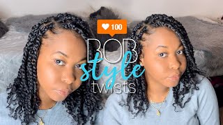 How To EASY Short Bob Length Passion Twists  NO Rubberbands  VERY Detailed  Beginner Friendly [upl. by Cargian]