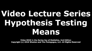 Hypothesis Testing for Means [upl. by Ardyaf]