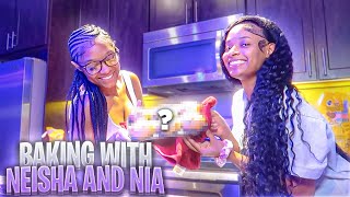 WE ALMOST BURNED THE HOUSE DOWN 🔥🏚️   BAKING WITH NEISHA amp NIA [upl. by Aynav]