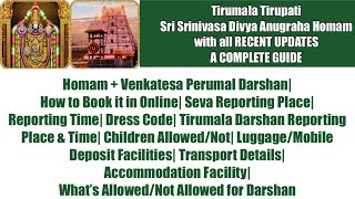 Sri Srinivasa Divya Anugraha HomamHow to Book Tirumala Seva Tickets in Online  A Detailed Guide [upl. by Schmitt]