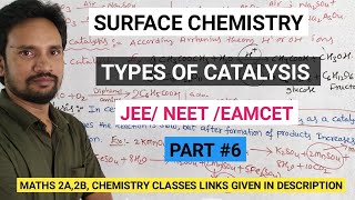 TYPES OF CATALYSIS SURFACE CHEMISTRY CLASS 12  TYPES OF CATALYSIS JEE NEET EAMCET [upl. by Pittman556]