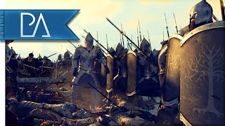 Gondor River Crossing Defense War Between Men  Total War Rise of Mordor Mod Gameplay [upl. by Sirob41]