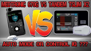 Tandem TSlim X2 VS Medtronic 670G Auto Mode VS Control IQ [upl. by Yemaj]