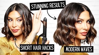 How to Wave Short Hair with a Curling Iron  Quick amp Easy [upl. by Wahkuna]