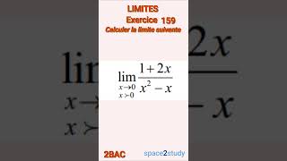 Exercice 159 Limites 2BAC Maths [upl. by Cleodell]