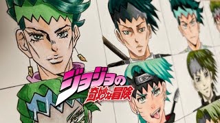 Drawing Rohan Kishibe in different anime styles  Jojo’s Bizarre Adventure [upl. by Cedric]