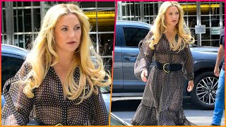 Kate Hudson shows off bra under sheer polka dot dress for album signing at Barnes amp Noble in New [upl. by Dannica]