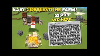 Minecraft Easiest Cobblestone Farm 121  Cobblestone Farm Tutorial  22500 Per Hour minecraft [upl. by Sadella600]