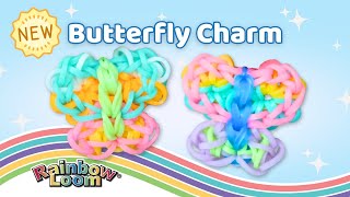 NEW Butterfly Charm Rainbow Loom Tutorial by Angelynn TutorialsByA™ [upl. by Yetty581]