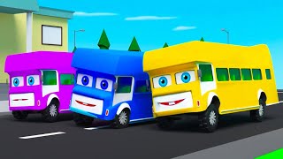 Rainbow Buses Song  Wheels On The Bus Go Round and Round  Baby Songs  Nursery Rhymes amp Kids Songs [upl. by Utir]