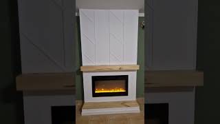 SHIPLAP FIREPLACE  MAKEOVER FIREPLACE fireplacemakeover chimenea shiplapfireplace [upl. by Tiat]