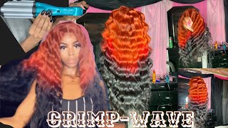 How to Crimp Wave your wig Ft AOB Hair 🧜🏾‍♀️ Yonne Essentials ✨ [upl. by Anaiv243]