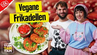 Vegane Frikadellen  Frikadellen aus Kidneybohnen selber machen [upl. by Alolomo537]