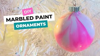 DIY Marbled Paint Ornaments with Acrylic Paint [upl. by Fabrianne]