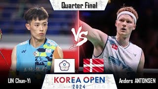 ⚪LIVE SCORE  LIN ChunYi TPE vs Anders ANTONSEN DEN  Korea Open 2024 Badminton [upl. by Iffar]