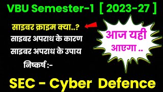 Vinoba Bhave University NEP semester1 SEC Cyber defence vvi Questions 2024 cyber defense 202327 [upl. by Yona]