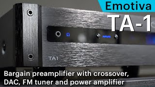 Emotiva TA1 Bargain preamplifier with crossover DAC FM tuner and power amplifier [upl. by Odlanir]