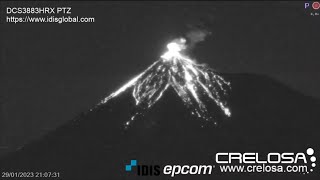 Fuego Volcano  January 30 2023 Time Lapse 17 Eruptions [upl. by Gustave]