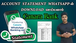 Canara Bank Account Statement Download In Whatsapp Tamil  Canara Bank Statement pdf Download [upl. by Dyche]