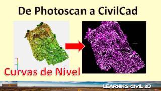 De Photoscan a Civilcad curvas de nivel [upl. by Nagrom510]