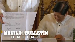 Marcos signs P5768T 2024 budget vows social economic transformation [upl. by Naujyt565]