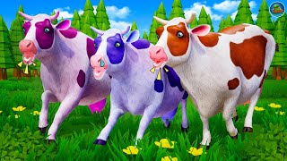 The Magical Color Cows Running and Swimming Animals  Wild amp Farm Animals Attack on Cows [upl. by Atilol230]