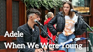 AMAZING DUBLIN STREET PERFORMER SINGS DUETAdele  When We Were Young  Allie Sherlock amp Cuan Durkin [upl. by Abad]