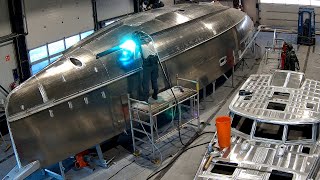 Building an Aluminum Sailboat Pt 4  How the Hull Plates are Shaped  EP 222 [upl. by Allit853]