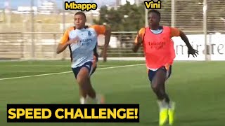 Mbappé challenges Vinícius Jr in a SPRINT RACE during training ahead Celta Vigo  Football News [upl. by Lyreb]