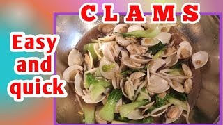 Stir fry Clams with Pak Choi in Oyster Sauce  Venusmuscheln mit Pak Choi in Austersoße [upl. by Marsden]