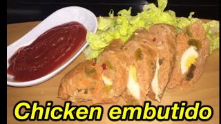 CHICKEN EMBUTIDO RECIPE  HOMEMADE CHICKEN EMBUTIDO [upl. by Eissolf]