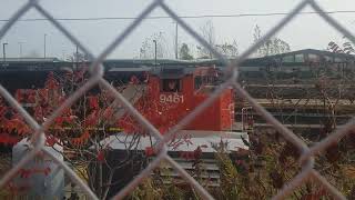 CN L550 EMD GP402LW 9461 amp BNSF GP382 2090 are Working at the Aldershot Yard [upl. by Jeralee553]