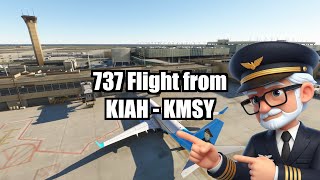 Boeing 737 Flight Tutorial KIAH to KMSY  PMDG [upl. by Htnicayh400]