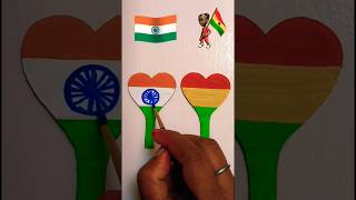 Mera Desh Mera mulk Heart Shape Indian🇮🇳Ghana 🇬🇭short video drawing viral [upl. by Ayortal]