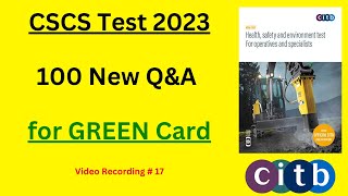 CSCS Test 2023  100 New QampA for Green Card  CSCS Card UK  CITB Test UK  CSCS Test Preparation [upl. by Dahraf]