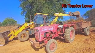 JCB 3dx Bakhoe Machine Loading Work In Mahindra Tractor Trolly  JCB 3dx Loader Loading video jcb [upl. by Jecoa]