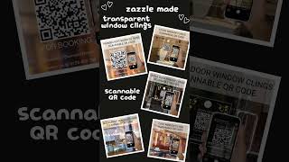 Scan Custom QR Code Business Signs  Clear Transparent Background Zazzle Window Clings [upl. by Miko]